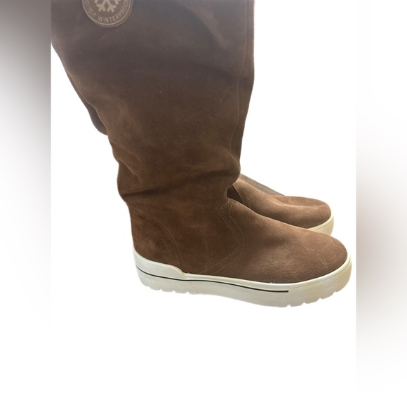 NEW J/Slides Selene Boots, Waterproof Leather, Taupe Size 7.5 Faux Fur Lined - Picture 9 of 13